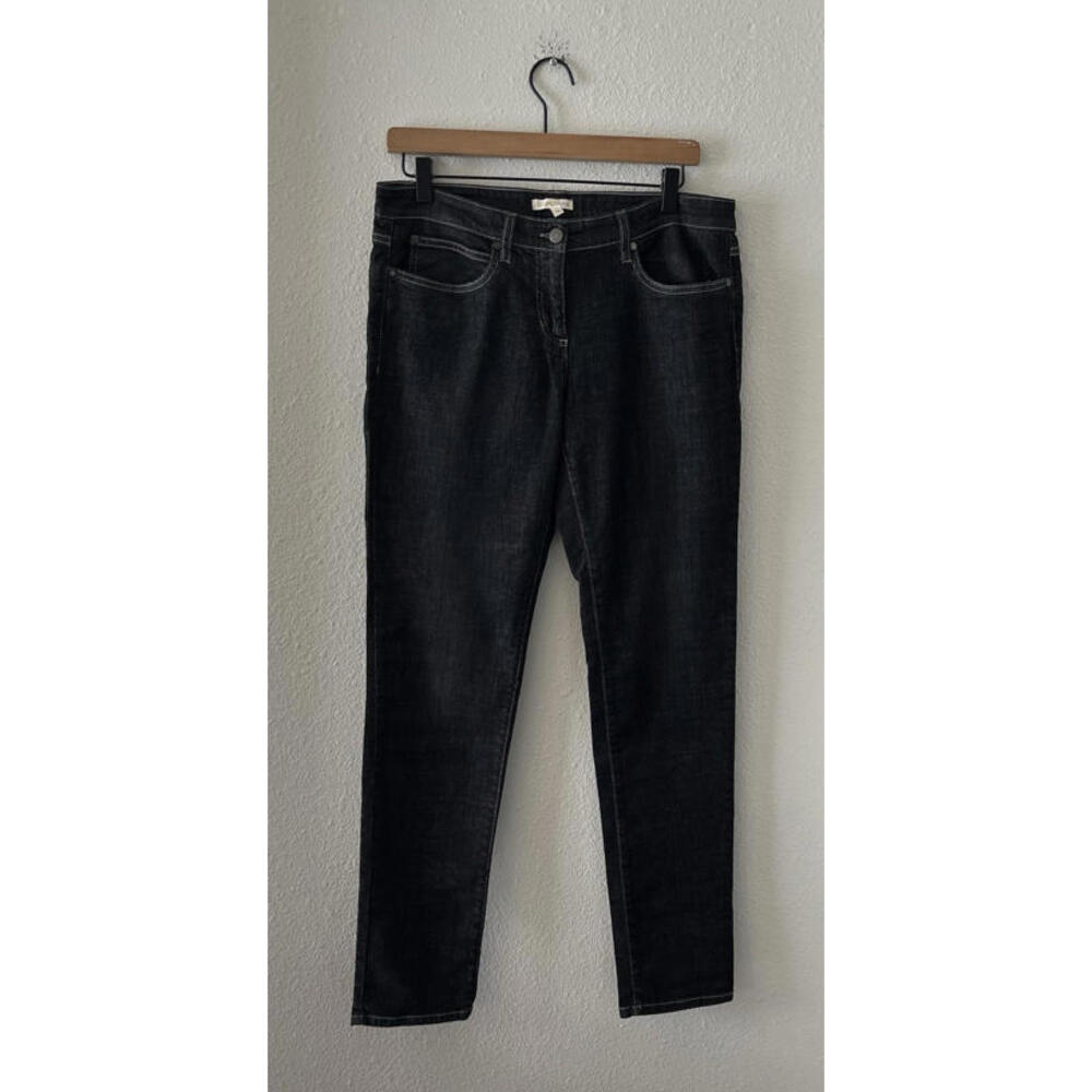 EILEEN FISHER Black Jeans Women 10 (33x31) Denim Minimal Chic Skinny